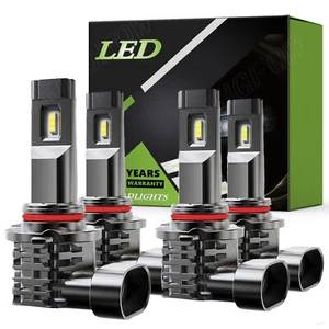 9005 9006 LED Headlights High Low Beam Bulbs Super Bright 200W 10000K Combo Pack - Picture 1 of 15