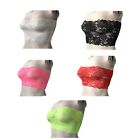 New womens lace strapless boob tube bandeau crop vest top bra bralette  6 to 22