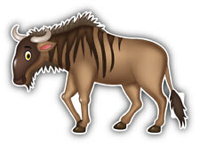 Cartoon Wildebeest Mascot Animal Car Bumper Sticker Decal