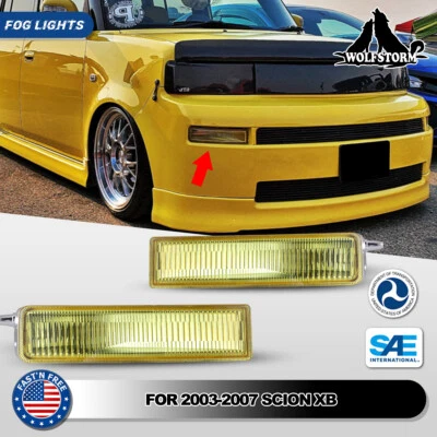 Pair Fog Lights for 2003-2007 Scion XB Yellow Front Bumper Lamps w/Switch Kit - Изображение 1 из 4