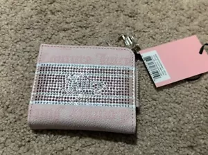 Juicy Couture Womens Wallet NEW Pink Leather Embellished Snap Zip - Picture 1 of 4