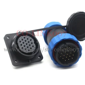 19Pin Waterproof Connector,SD28 Bulkhead Industrial LED power Signal Plug, IP67 - Picture 1 of 7