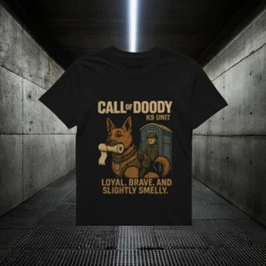 Funny K9 Dog T-Shirt – Call of Doody Parody Tee, L-3X, 100% Cotton - Picture 1 of 2