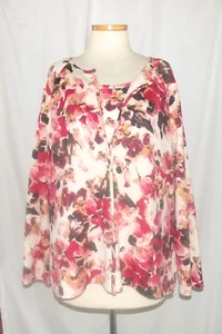 Chaqueta cárdigan St John 2 piezas floral brillante tejido ribeteado, conjunto de camiseta sin mangas a juego XL - Imagen 1 de 9