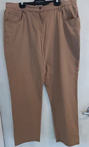 VICTORIA HILL SIZE 20 STRETCH LIGHT BROWN PANTS - Picture 1 of 7