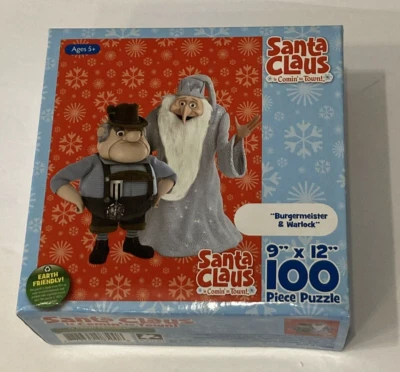 Rompecabezas de 100 piezas 9x12 nuevo en caja Santa Claus is Comin' to Town Burgermeister & Warlock Foto 1 de 4