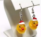 Christmas Duck Yellow Rubber Ducky Duck Earrings Dangle Drop Hook Earrings 82