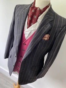 CHRISTIAN DIOR MONSIEUR 80's mens GREY DOGTOOTH CHECK TWEED SPORTS JACKET 38" S - Picture 1 of 9
