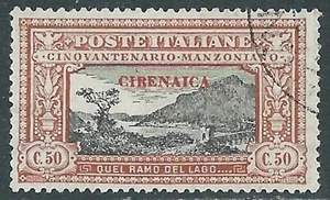 1924 CIRENAICA GEBRAUCHT MANZONI 50 CENT - RA12-2 - Bild 1 von 1