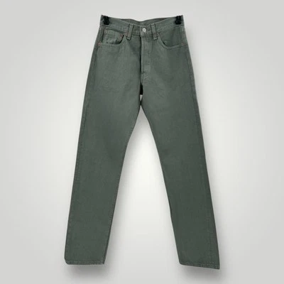 复古 1999 年 Levi's 501 XX 28x34 美国制造牛仔裤全新旧货绿色褪色全新带标签 — 第 1/4 张图片