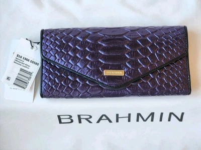 Brahmin NWT Veronica Wallet in Limited Edition Ultraviolet Altair 💜🖤 Gorgeous! - Image 1 of 4