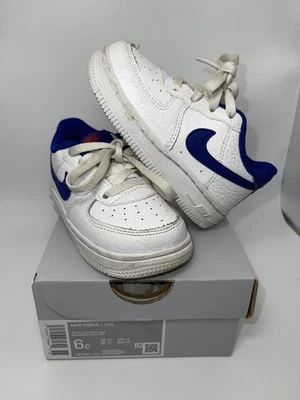 Nike Force 1 (TD) Blanco/Azul Real Zapatos para Niños Pequeños-Asst Talla 6C CZ1691-101 Foto 1 de 4