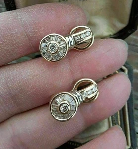 2.50Ct Lab-Created Diamond Drop & Dangle Women's Earrings 14k Yellow Gold Plated - Picture 1 of 4