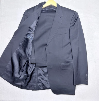 Canali Men’s Suit 36 38R 29W Navy Blue Wool 2-Button Pleated Front Italy - Image 1 of 4