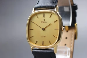 Orologio Uomo Vintage Omega De Ville Ref.191.0219 Quadrante Oro Quarzo [Quasi Come Nuovo] - Foto 1 di 10