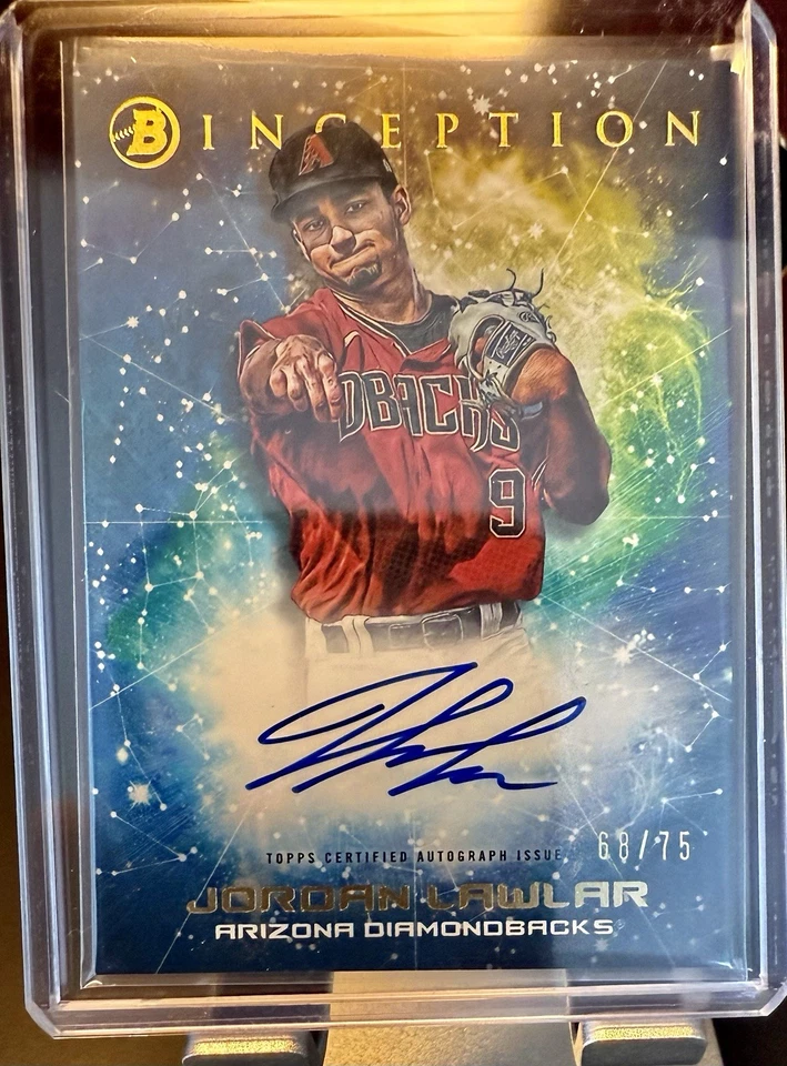 2022 Bowman Inception JORDAN LAWLER Primordial AUTO 68/75 On Card Rookie Dbacks - Image 1 of 2