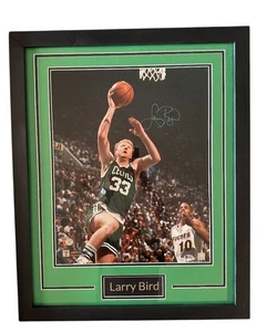 Larry Bird Signed 16x20 Celtics Photo Framed 24x29” (Beckett) - Picture 1 of 6
