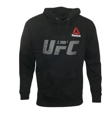 Sudadera con capucha negra con logotipo primario UFC Reebok para hombre Foto 1 de 2