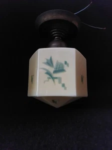 Alte Lampe Art Deco Spritzdekor Lampenschirm Antik Vintage - Bild 1 von 16