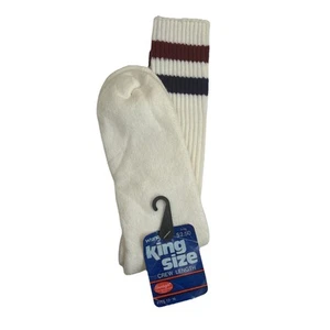 Calcetines De Colección Para Hombre Crew Wrangler Hechos en EE. UU. A Granel Orlon 13-16 Años 80 Blanco Azul Rayas - Imagen 1 de 8