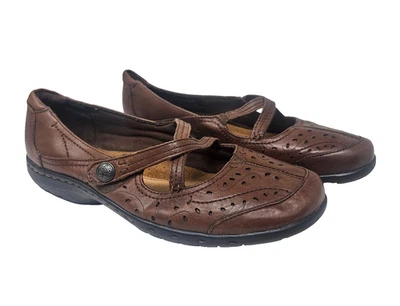 Zapatos COBB HILL Marrón Mary Janes Perla Correa Cruzada Para Mujer 9.5 Ancho Cuero Foto 1 de 4