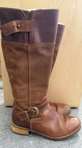 Stivali al ginocchio Timberland in camoscio e pelle (marrone taglia USA 9)