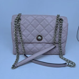 KATE SPADE NATALIA MEDIUM FLAP CROSSBODY Shoulder QUILTED LEATHER PINK - Picture 1 of 21