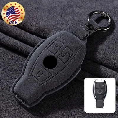 Car Key Fob Case Cover 3 Button for Mercedes Benz GLC CLS C E S Class Leather Foto 1 de 4