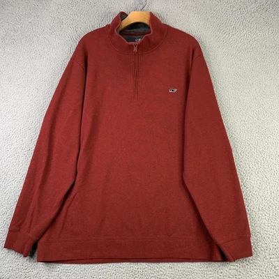 Suéter Vineyard Vines Performance Para Hombres 2XLT Rojo Cuarto Cremallera Pullover Tejido Foto 1 de 4