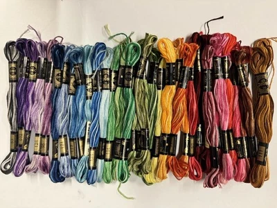 Discontinued DMC Variegated Floss -36 Colors Skeins-Vintage Cross Stitch Thread - Image 1 of 4