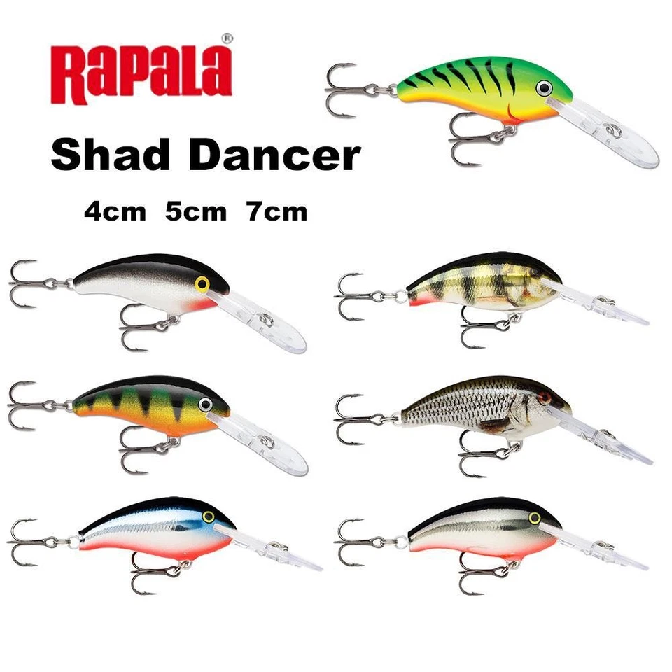 Rapala Shad Dancer 4cm, 5cm, 7cm floating Forelle Barsch Zander Wobbler bis 4,2m - Bild 1 von 1