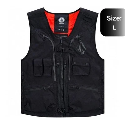 Volcom Iguchi Slack Vest Unisex Winter Ski Snowboard Vest Black - Image 1 of 4