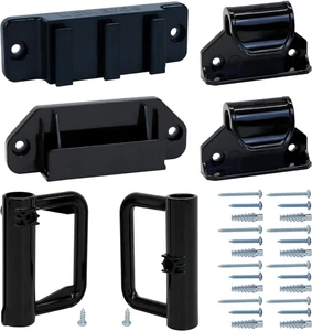 Retractable Baby Gate Replacement Parts Full Wall Mount Hardware Set Black New - Picture 1 of 6