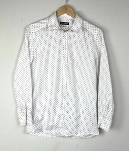 DOLCE & GABBANA Shirt GOLD Black White Polka Dots Casual Button Front 15.5 IT/39 - Picture 1 of 11