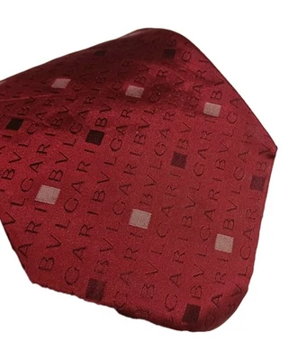 Винтажный мужской галстук BVLGARI ширина 3,6 дюйма x 58 дюймов узор BVLGARI сделано в Италии  - Изображение 1 из 4