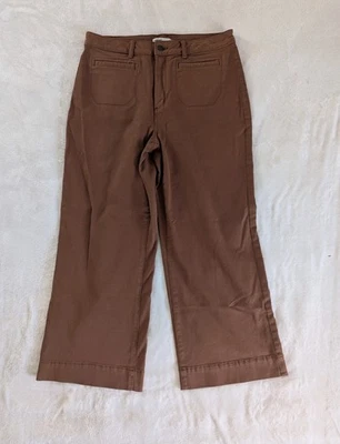 Sonoma Burnt Orange Wide Leg Cropped Denim Pants Women's Sz 14 Fall Festival - Image 1 of 4