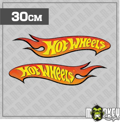 MBBE XL Hot Wheels Aufkleber Set 2-teilig Retro Flame Sticker US Car & Oldtimer S3