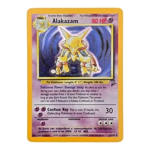 Alakazam 1/130 Base Set 2 Holo LP Vintage WOTC Pokemon Card TCG Game Collectable - Picture 1 of 12