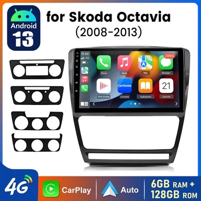 Für Skoda Octavia II 1Z3 1Z5 128GB 2008-2013 Android14 Autoradio Carplay GPS Nav - Bild 1 von 4