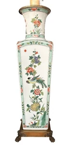Famille Verte Chinoiserie Table Lamp by Porcelaine de Paris - Picture 1 of 14