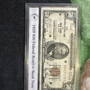 1929 Federal Reserve Bank Note $50 Dollar Brown Seal FRB New York / Fine ++ - Picture 1 of 4