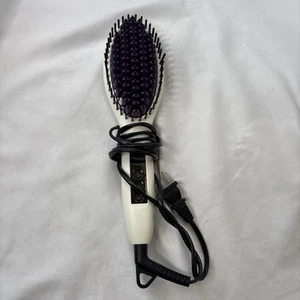InStyler Straight UP Ceramic Straightening Brush Tested White Purple 00484 - Picture 1 of 6