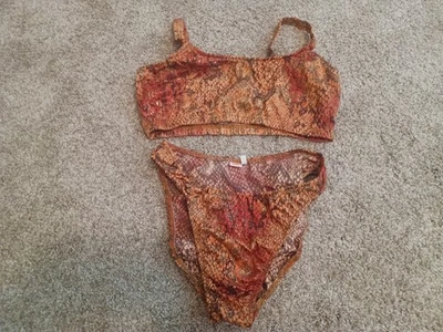 Venus Mujer Natación Naranja Piel de Serpiente Parte Inferior Talla L Grande, Top XL Venus Traje de Baño- Foto 1 de 3