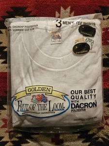 Vintage Fruit of the Loom T-Shirt Golden Blend 70’s Mens Large Crew Neck 3-Pack - Picture 1 of 7