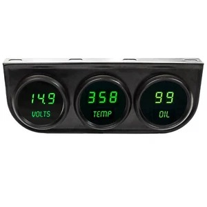 Digital Gauges 2-1/16" 3-Gauge Panel With Voltmeter / Water Temp / Oil Pressure - Picture 1 of 11