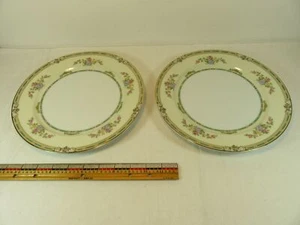 2 Noritake Alicia 35762 Speiseteller 10 cm Japan Grün Gold 1920’er - Bild 1 von 6