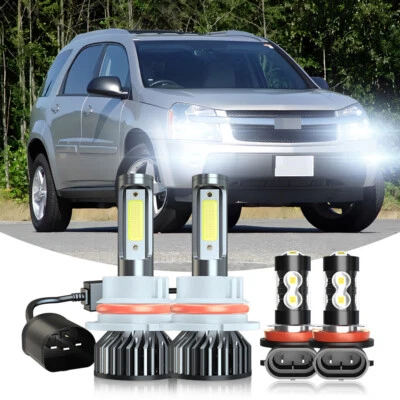 Pair For Chevrolet Equinox 2005-2008 2009 LED Headlight Fog Light Bulbs kit - Image 1 of 4