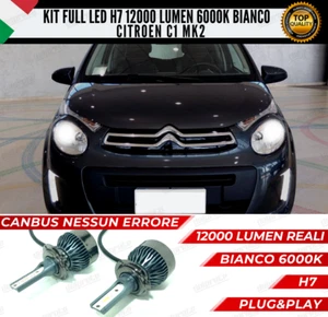 KIT FULL LED CITROEN C1 MK2 II H7 ANABBAGLIANTI 6000K BIANCO 12000 LUMEN CANBUS - Imagen 1 de 11