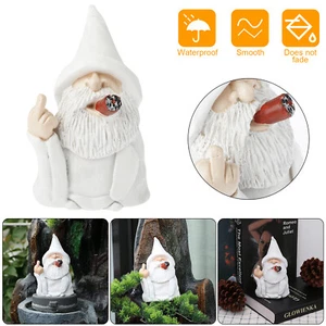 New Smoking Wizard Big Tongue Gnome Naughty Garden Statue for Home Lawn Ornament - Picture 1 of 9