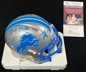 Terrion Arnold signiert & beschriftet One Pride 24 Detroit Lions Mini Helm JSA COA - Bild 1 von 3